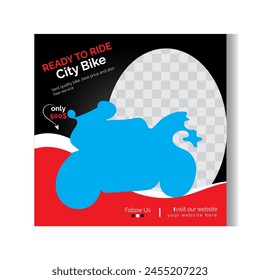 Motorcycle social media post sale Social media and Bike social media post and bike service template Motorcycle, bike sale design.