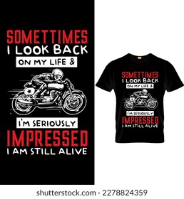 MOTORCYCLE SOMRTIMES  VECTOR T-SHIRT DESIGN