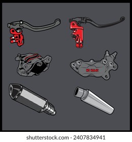 Motorcycle spare parts vector design