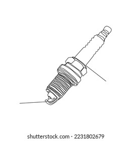 motorcycle spark plug continuous line vector design svg