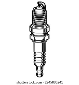 motorcycle spark plug icon silhouette isolated on white background