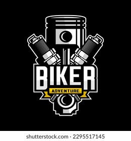 motorcycle spark plug vector, biker logo vector