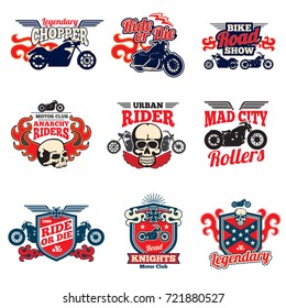 Motorcycle speed racing retro painting vector bagges and motorbike emblems. Motorcycle drive race, illustration of chopper motorbike illustration