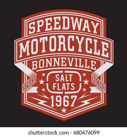 Motorcycle speed way typography, tee shirt graphics, vectors