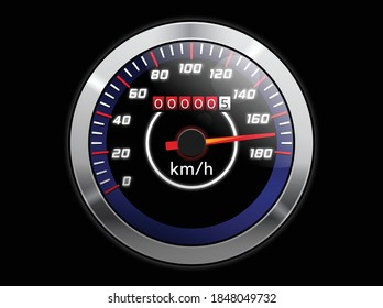 Motorcycle speedometer vector, realistic design