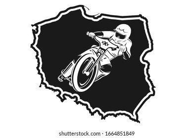 Motorcycle Speedway of Poland. Concept of popular motor racing championchip in Poland. Vector ilustartion isolated on white background.