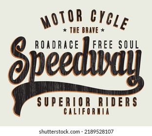 Motorcycle Speedway  typography, t-shirt graphics, vectors-1