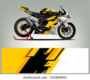 Motorcycle sport decal sticker wrap design vector. Graphic abstract stripe racing background kit designs for Racing livery