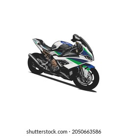 motorcycle sport side view vector