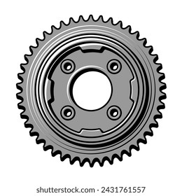 Motorcycle sprocket icon, bike sprocket vector icon