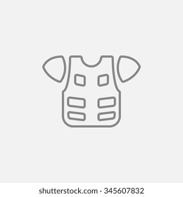 Motorcycle suit line icon for web, mobile and infographics. Vector dark grey icon isolated on light grey background.