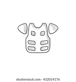 Motorcycle suit vector sketch icon isolated on background. Hand drawn Motorcycle suit icon. Motorcycle suit sketch icon for infographic, website or app.