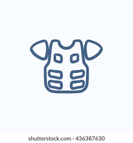 Motorcycle suit vector sketch icon isolated on background. Hand drawn Motorcycle suit icon. Motorcycle suit sketch icon for infographic, website or app.
