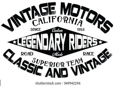 Motorcycle Superior vector print and varsity. For t-shirt or other uses in vector.