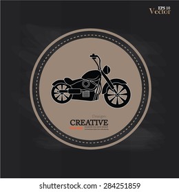 Motorcycle symbol ,motorcycle icon on chalkboard.motorcycle.vector illustration.