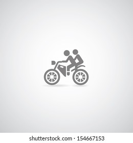 Motorcycle symbol on gray background
