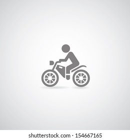 Motorcycle symbol on gray background