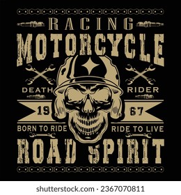 Motorcycle t shirt design, road spirt t shirt design