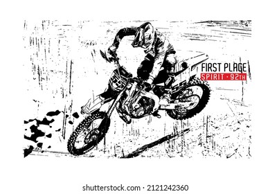 Diseño de camisetas de motocicleta, ilustración vectorial elemento artístico arte retro, para ser grande, urbano, división deportiva extrema, libertad.