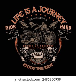 motorcycle t shirt graphic.skull and wings