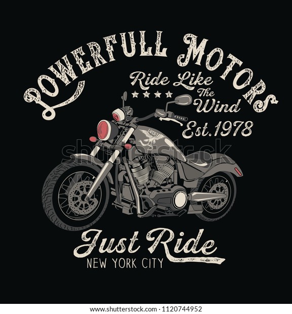 Motorcycle T Shirt Print Designvector Stock Vector (Royalty Free ...