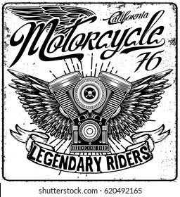 Motorcycle tee graphic design