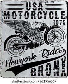 Motorcycle tee graphic design