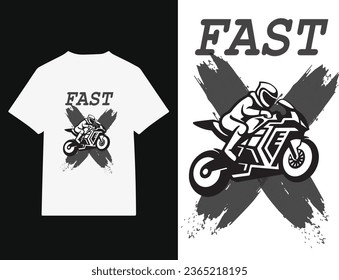 Motorcycle theme t-shirt design with illustration of custom bike