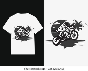 Motorcycle theme t-shirt design with illustration of custom bike