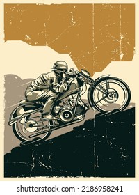 Motorcycle Theme Vintage Poster Dsign