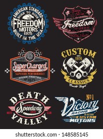 Motorcycle Themed Badge Vectors