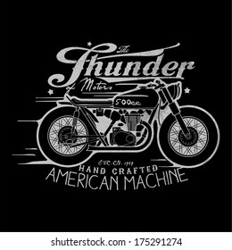 Motorcycle themed t shirt printing design.