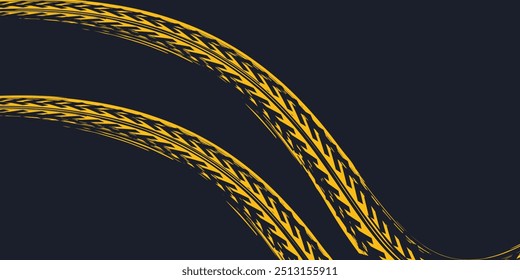 Motorcycle tire tracks vector illustration. Grunge automotive element useful for poster, print, flyer, book, booklet, brochure and leaflet design.	
