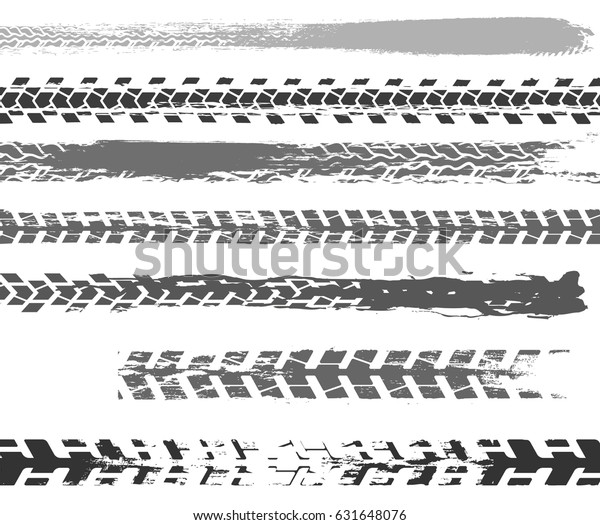 Motorcycle tire tracks vector illustration.\
Grunge automotive background element useful for poster, print,\
flyer, book, brochure and leaflet design. Editable graphic image in\
white and grey\
colors.