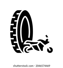 motorcycle tires glyph icon vector. motorcycle tires sign. isolated contour symbol black illustration