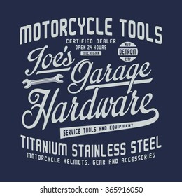 Motorcycle  tools typography, t-shirt graphics, vectors