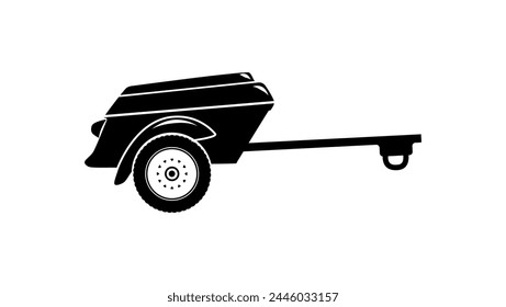 Motorcycle Trailer, black isolated silhouette