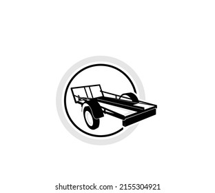 Motorcycle Trailer Logo Design Silhouette