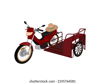 Motorcycle Trailer On A White Background.