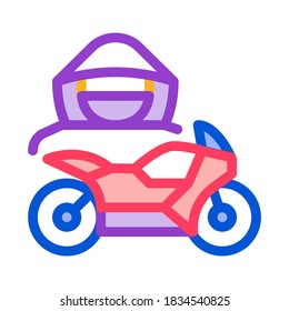 Motorcycle Transport Driver Icon Vector. Outline Motorcycle Transport Driver Sign. Isolated Contour Symbol Illustration