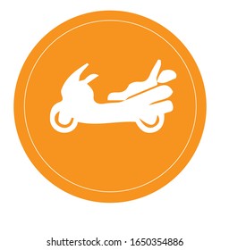 Motorcycle, transport icon. Vector illustration, flat design.