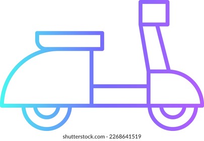 Motorcycle Transportation Icons with purple blue outline style