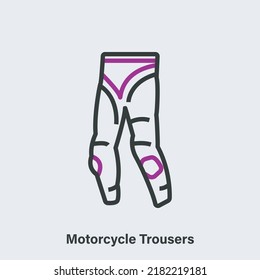 Icono de vector lineal de la motocicleta. Pictograma de contorno aislado del equipo de motociclistas