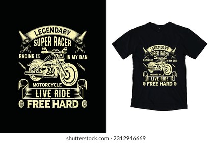 T-Shirt-Design für Motorräder, Kreativposter mit Fahrrädern, Design für das T-Shirt-Label für Motorräder