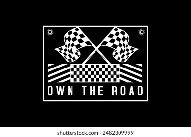 Diseño de camiseta de motocicleta Retro Racing Tipografía Gráficos