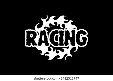 Diseño de camiseta de motocicleta Retro Racing Tipografía Gráficos