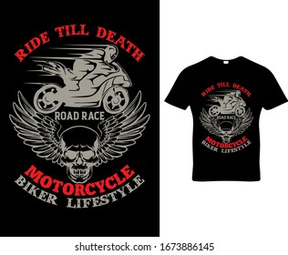 Motorcycle t-shirt design template vector.