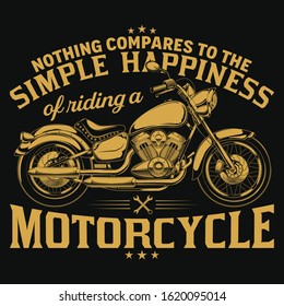 Motorcycle T-shirt Design Vector. Motorcycle. Garage. Bike, Motorbike t-shirt. Happiness. Two Wheels t-shirt. Garage T-shirt. Biker Vector. Bike and skull.