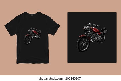 motorcycle t-shirt design. Vector print, typography, poster. Global swatches.