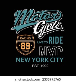 Motorcycle t-shirt and poster vintage design, graphic typography, vector illustration